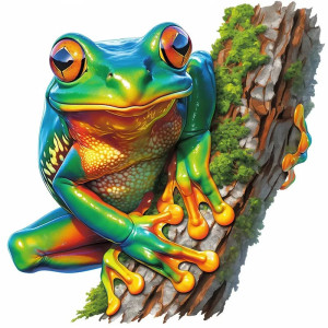 Sticker Grenouille Arc-en-ciel | Autocollant Vinyle - 5 Tailles !