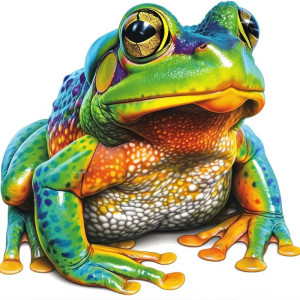 Sticker Grenouille Arc-en-ciel | Autocollant Vinyle - 5 Tailles !