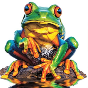 Sticker Grenouille Arc-en-ciel | Autocollant Vinyle - 5 Tailles !