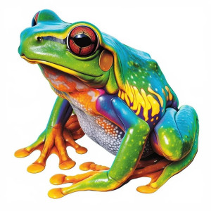 Sticker Grenouille Arc-en-ciel | Autocollant Vinyle - 5 Tailles !