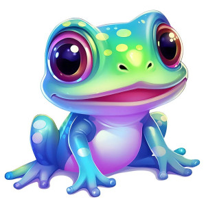 Sticker Grenouille Scintillante - Autocollant Kawaii Brillant