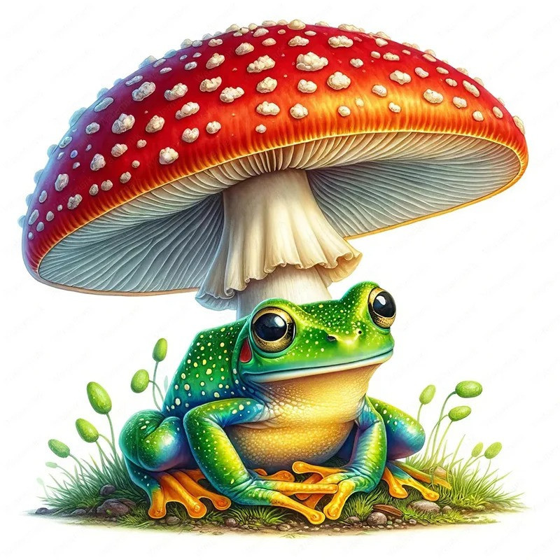 Sticker Grenouille & Champignon | 5 Tailles | Idée Cadeau