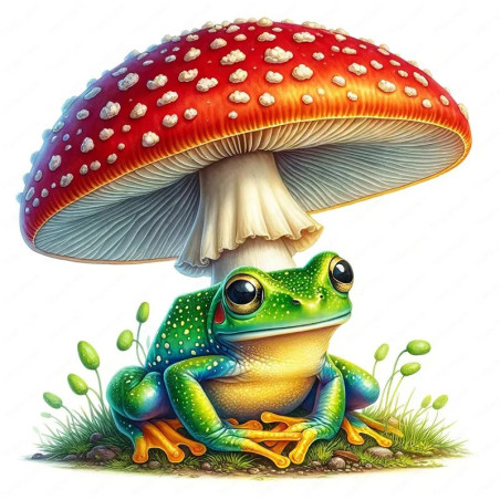 Sticker Grenouille & Champignon | 5 Tailles | Idée Cadeau