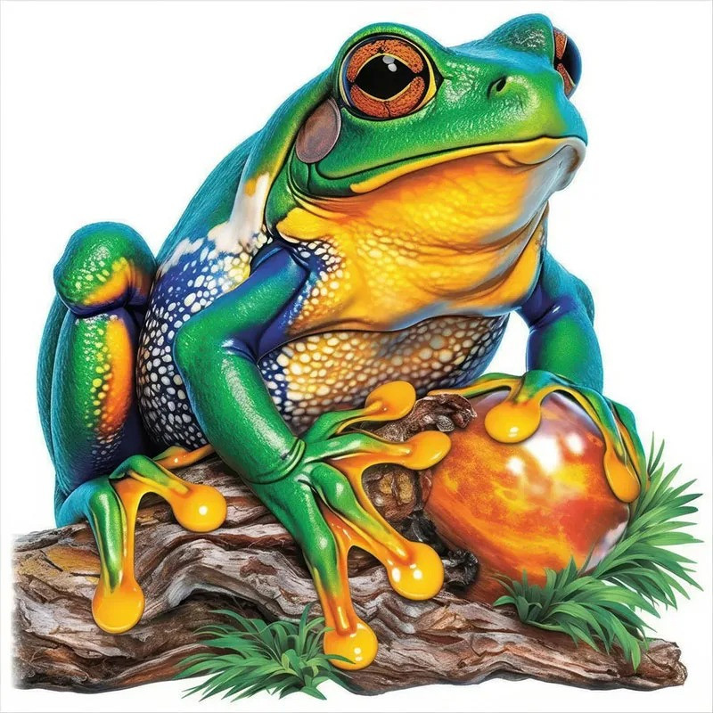 Sticker Grenouille Trésor de la Forêt | Déco Nature Mignonne