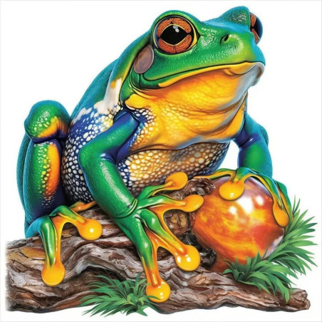 Sticker Grenouille Trésor de la Forêt | Déco Nature Mignonne