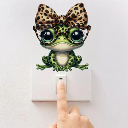 Sticker Grenouille Léopard Glam - 5 Tailles Disponibles