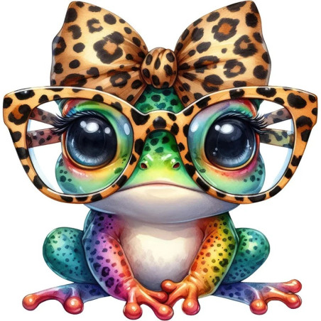 Autocollant Grenouille Rainbow Diva - 5 tailles au choix !