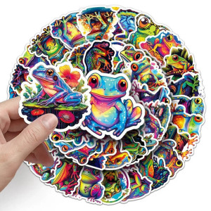 Autocollant Grenouille Splash Néon - Lot de 10 ou 50 pièces !