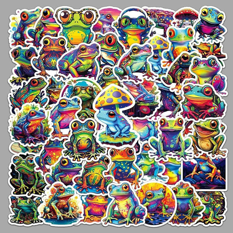 Stickers Grenouille Néon – Pack Coloré Mignon (10 ou 50 Pcs)