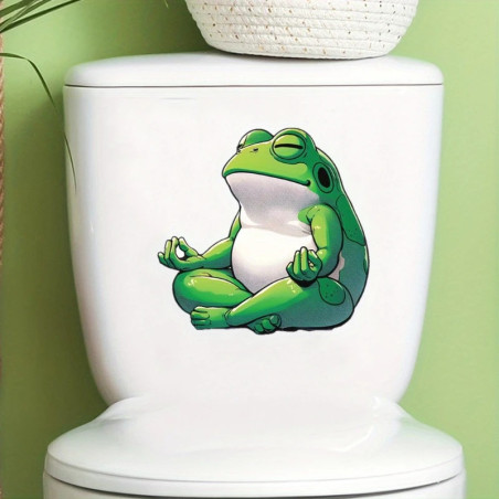 Sticker Grenouille Mignonne en Méditation | Déco Zen & Drôle