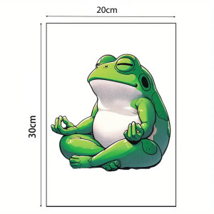 Zen-Frosch Aufkleber – Lustiger Meditations-Sticker 30x20 cm