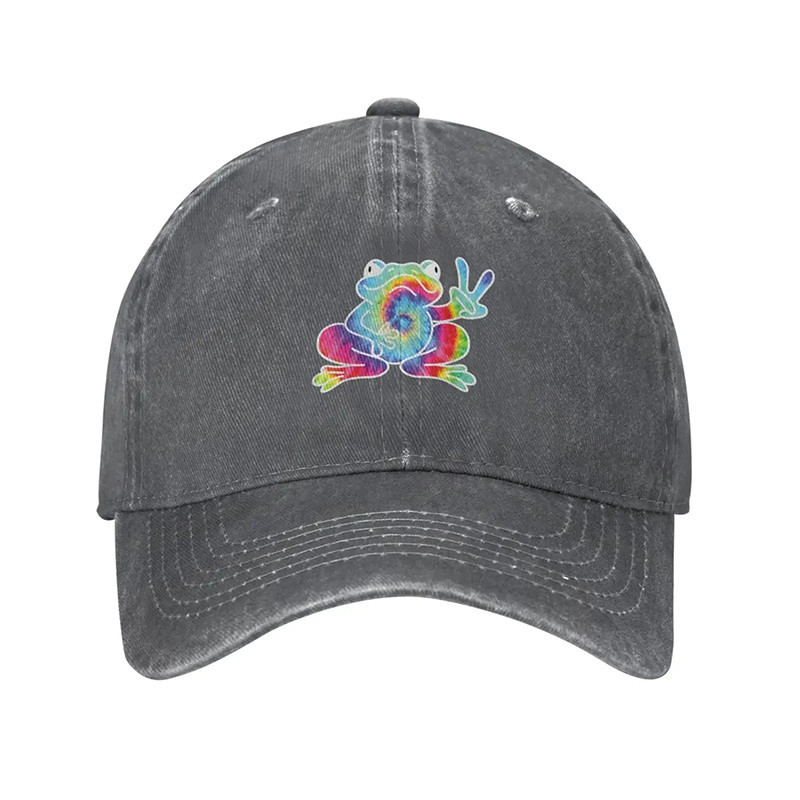 Casquette Grenouille Peace & Rainbow Vibe – Mignonne & Hippie 🌈