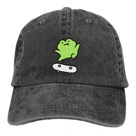 Casquette Grenouille Skateuse | Coton Délavé Vintage Streetwear