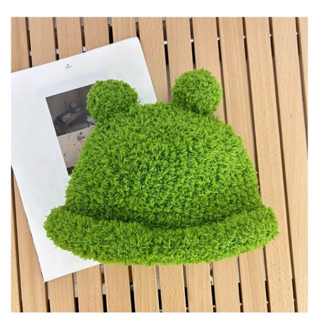 Bonnet Grenouille Rigolo aux Gros Yeux | Peluche Mignonne