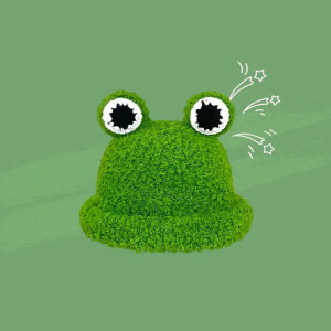Bonnet Grenouille Rigolo aux Gros Yeux | Peluche Mignonne