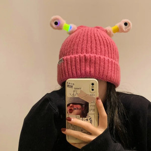 Bonnet Grenouille Rigolo avec Yeux - Tricot Mignon 13 Couleurs