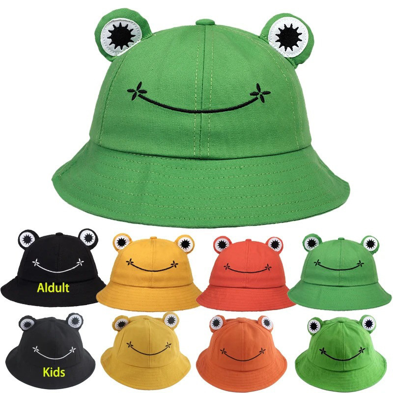 Bob Grenouille Sourire Fleur | Chapeau Mignon en Coton 6 Couleurs