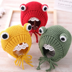 Bonnet Grenouille tricoté Œil Rigolo pour fille ou Garçon - 5 couleurs au choix !