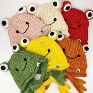 Bonnet Grenouille Enfant 'Sourire Curieux' - 6 Couleurs