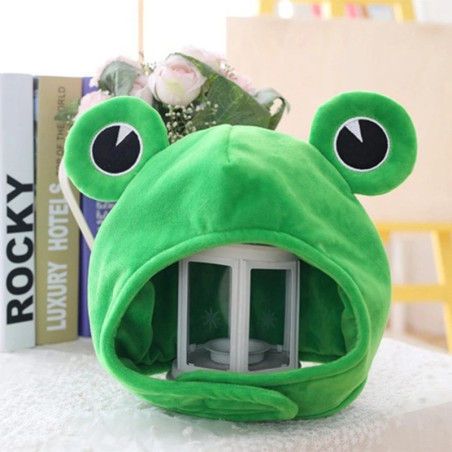 Bonnet Grenouille Mignon | Cadeau Hiver Amusant en Polaire Douce