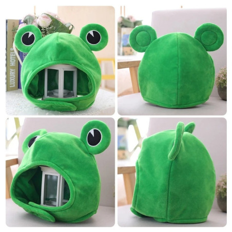 Bonnet Grenouille Mignon | Cadeau Hiver Amusant en Polaire Douce