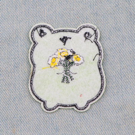Écusson Thermocollant Grenouille & Fleurs | Appliqué Brodé