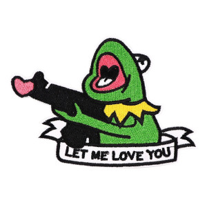 Écusson Grenouille Drôle "Laisse-moi t'aimer !" | Idée Cadeau