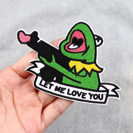 Écusson Grenouille Drôle "Laisse-moi t'aimer !" | Idée Cadeau