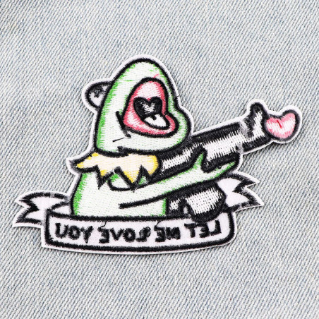 Funny Frog Iron-On Patch "Let Me Love You!" | Cute Gift Idea