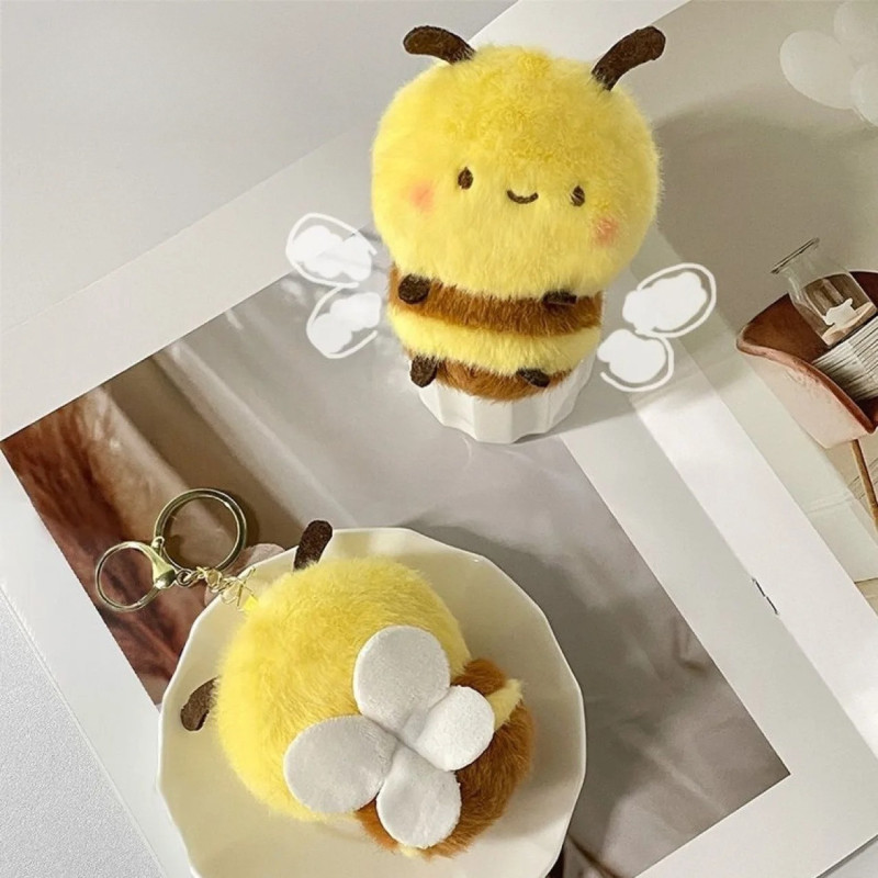 Porte-Clé Peluche Abeille Mignonne | Cadeau Amoureux des Abeilles