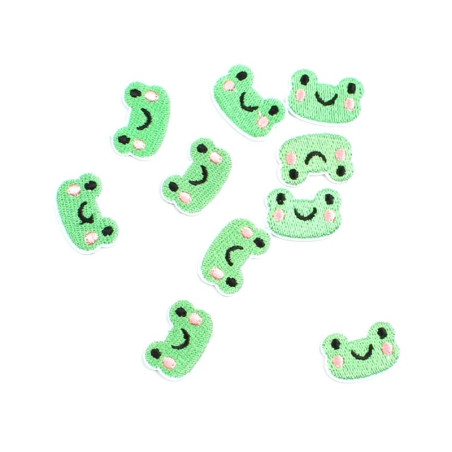 Cute Frog Iron-On Patch Set (10-Pack) | Kids' Applique