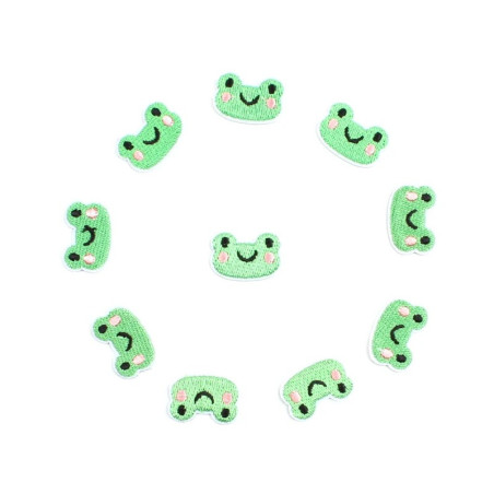 Cute Frog Iron-On Patch Set (10-Pack) | Kids' Applique
