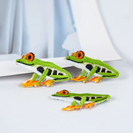 Écusson Grenouille Tropicale Thermocollant – Appliqué Brodé