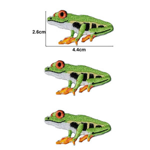 Tropical Frog Iron-On Patch – Cute Embroidered Applique