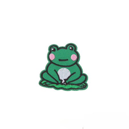 Patch Grenouille Mignonne en Méditation | Écusson Zen Thermocollant