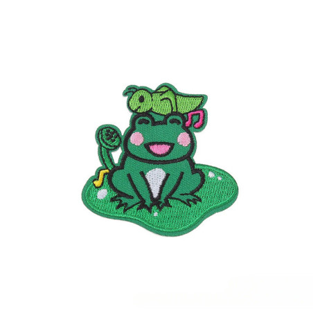 Cute Frog & Cricket Iron-On Patch | Embroidered Nature Gift