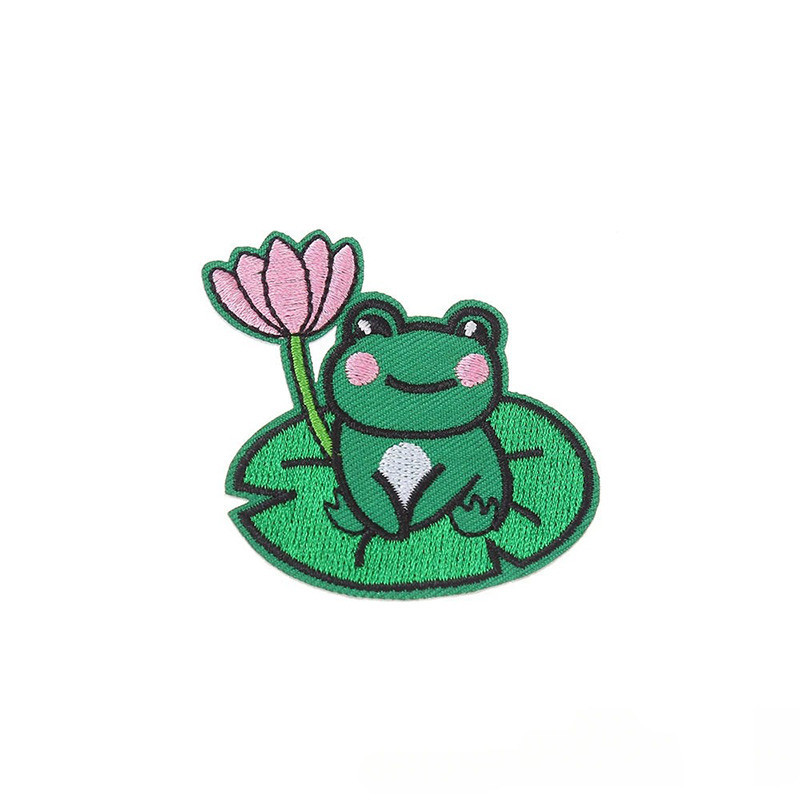 Écusson Thermocollant Grenouille Mignonne sur Nénuphar