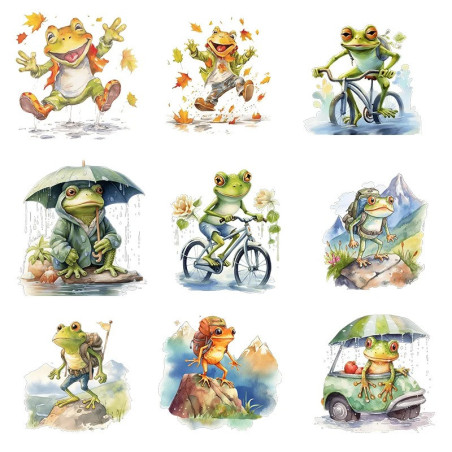 Patches Thermocollants Grenouille | Lot de 9 pour T-Shirts DIY