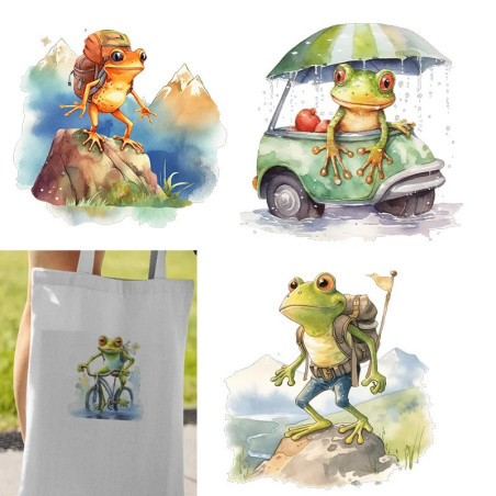Cute Frog Iron-On Patches | Set of 9 for DIY T-Shirts & Gifts