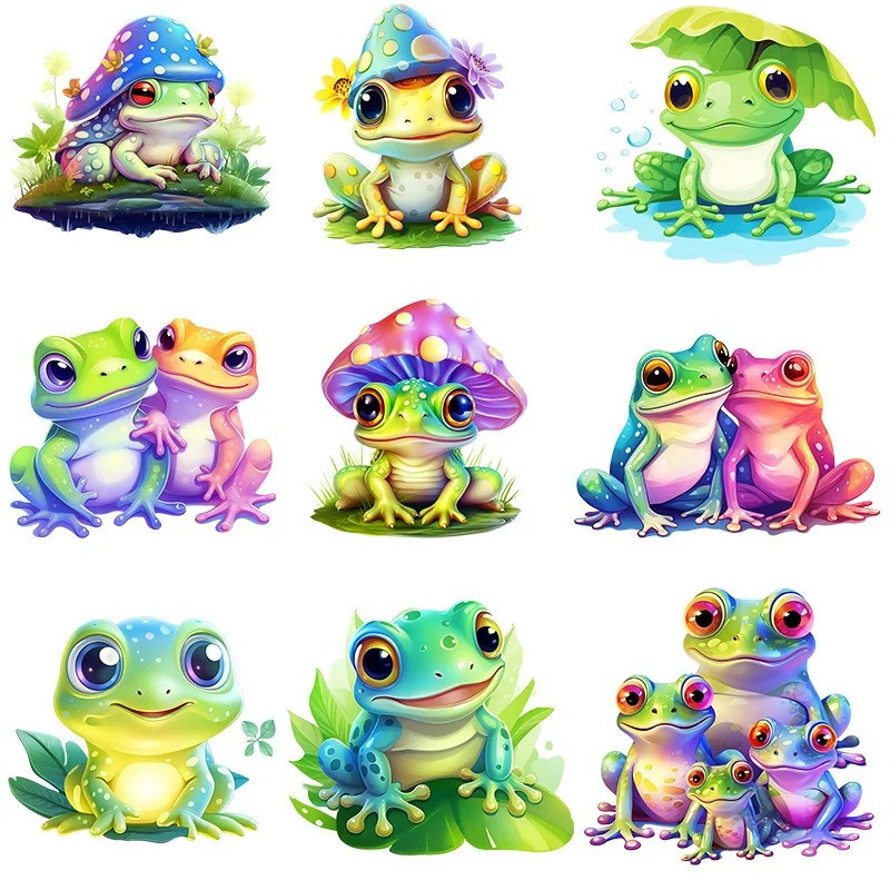 Écussons Thermocollants Grenouille Lumineuse (Lot de 9) | 1001abeilles