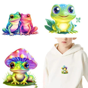Cute Luminous Frog Iron-On Patches (Set of 9) | 1001bees