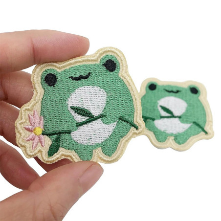 Écusson Grenouille & Sakura Thermocollant | Cadeau Original