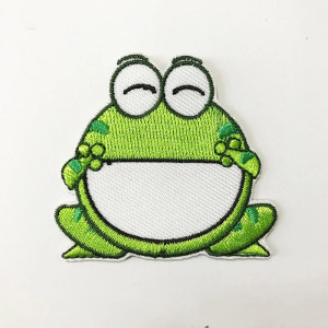Funny Frog Embroidered Patch | Cute Iron-On Applique Gift