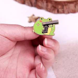 Écusson Grenouille avec Pistolet | Patch Mignon & Rebelle