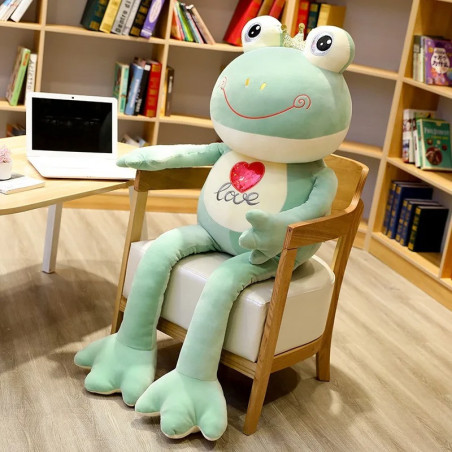 Peluche Grenouille Mignonne avec Cœur | Doudou Géant Cadeau