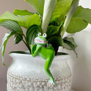 Accroche Pot Grenouille Mignonne | Déco Plante Résine Originale