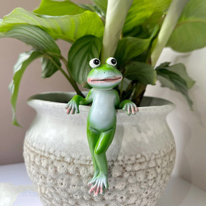 Accroche Pot Grenouille Mignonne | Déco Plante Résine Originale