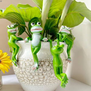 Accroche Pot Grenouille Mignonne | Déco Plante Résine Originale