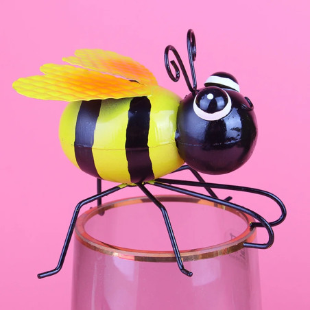 Funny Bee Garden Decor | Cute Hand-Painted Metal Ornament