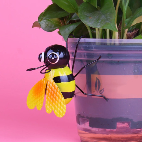 Déco Jardin Abeille Rigolote | Ornement Mignon en Métal Peint